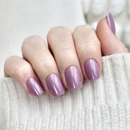 presson nails false nail glasies coffin short violet pink 