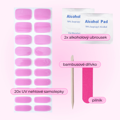uv gel nail stickers 20 pcs pink mauve