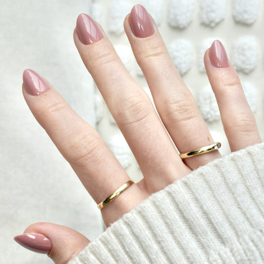 presson nails false nail glasies oval short nude brown 
