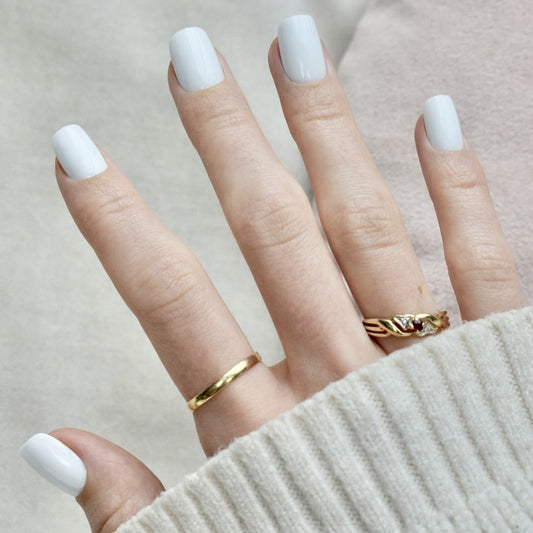 presson nails false nail glasies coffin short  white