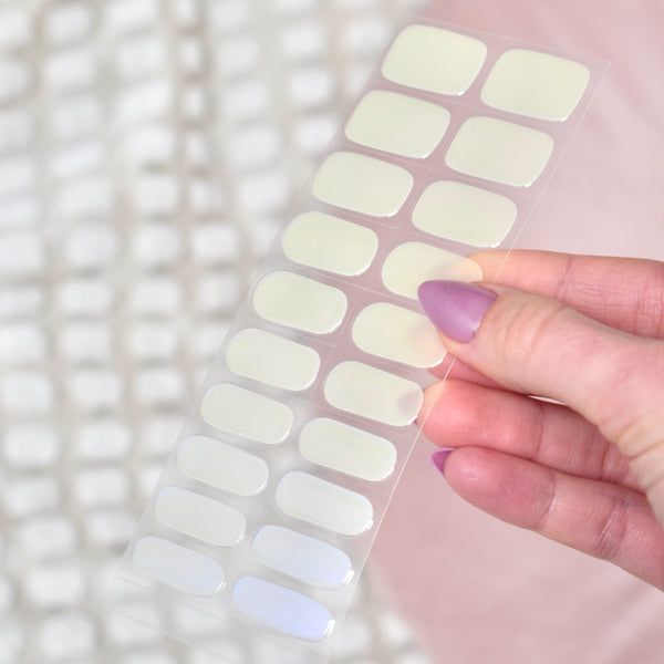 uv gel nail stickers 20 pcs yellow chrome 